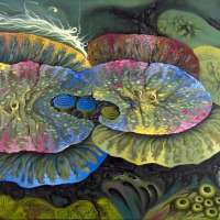 Fossilized water lillies. Oil on linen, 60 x 90 cm. 2009