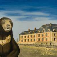 Visitor at Versailles. Oil on panel. 50 x 65 cm.