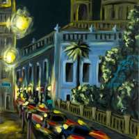 Summer night in Catania. Acrylics on linen, 60 x 80 cm. 2010