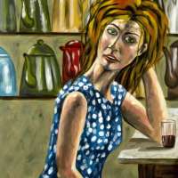 The teapot collector. Acrylics on panel, 50 x 65 cm. 2011