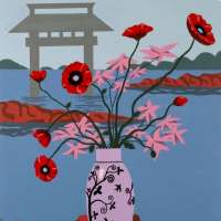 Japanese vase made in Holland. Acrylics on board. 2011
