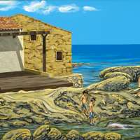 Marsamemi beach. Acrylics on board. 70 x 90 cm. 2010