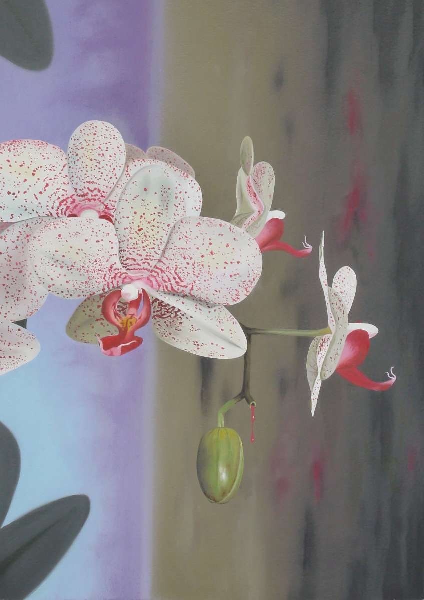Artery orchid with symmetry obsession. Oil on panel. 19,5 x 27 cm. 2014