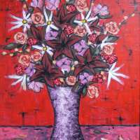 Purple Vase. Acrylics on board. 70 x 60 cm. 2011