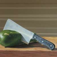 Perfect cut. Oil on panel. 38 x 27 cm. 2013